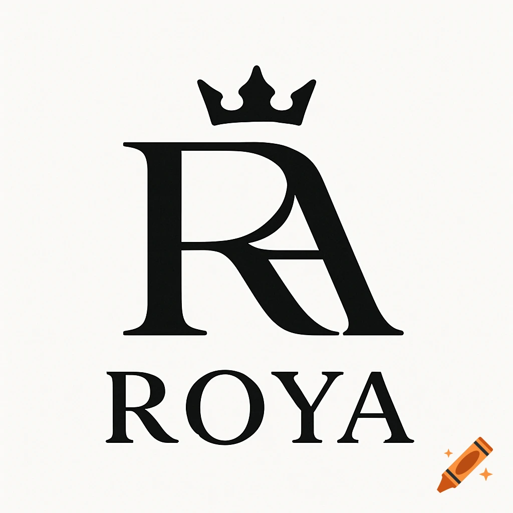 Black logo with intertwined 'RA' and crown above 'ROYA' text on a white background.