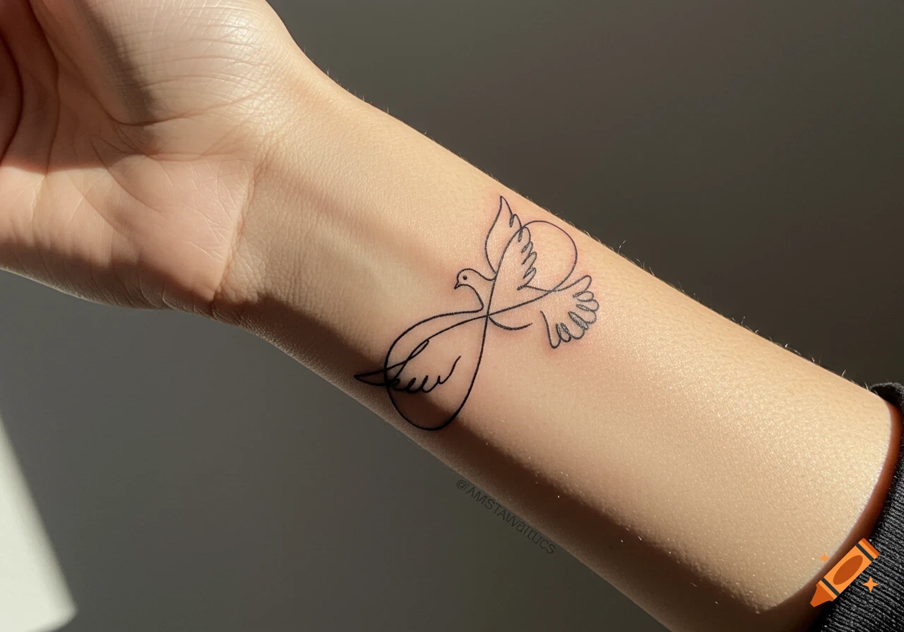 Be Still on Wrist with Bird Symbol