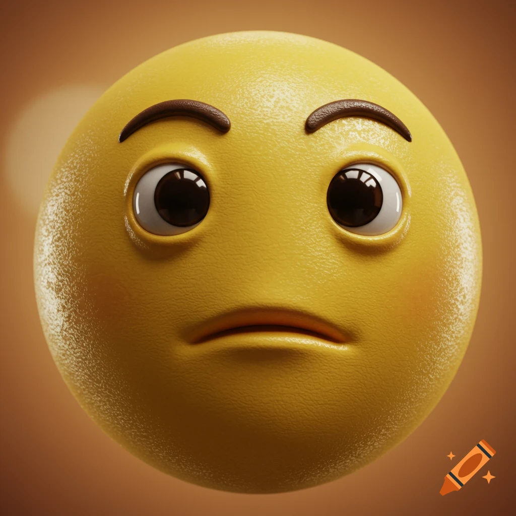 Embarrassed Emoji created on Craiyon, image size:1024x1024