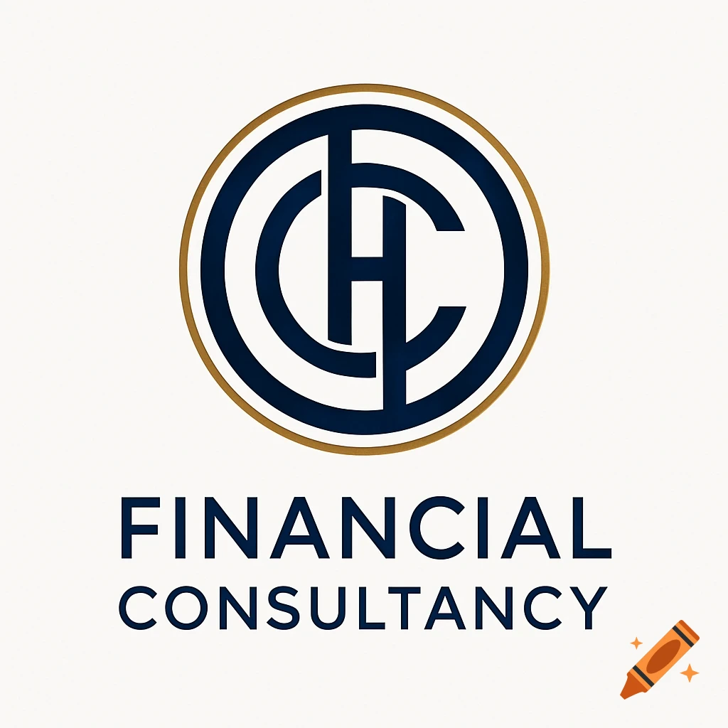 A dark blue and gold logo featuring intertwined letters 'CHC' inside a circle, above the words 'FINANCIAL CONSULTANCY'.