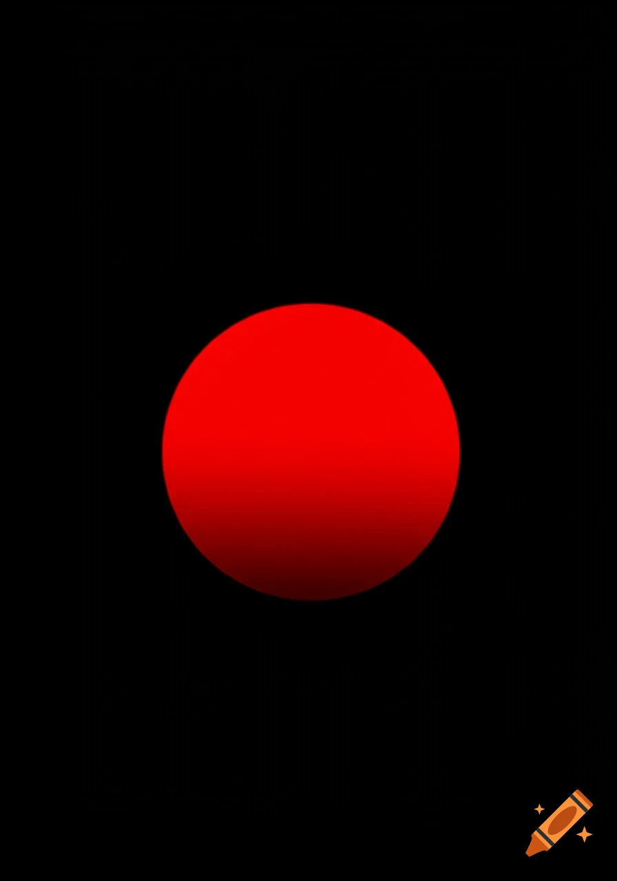 A red circle with a subtle gradient on a solid black background.