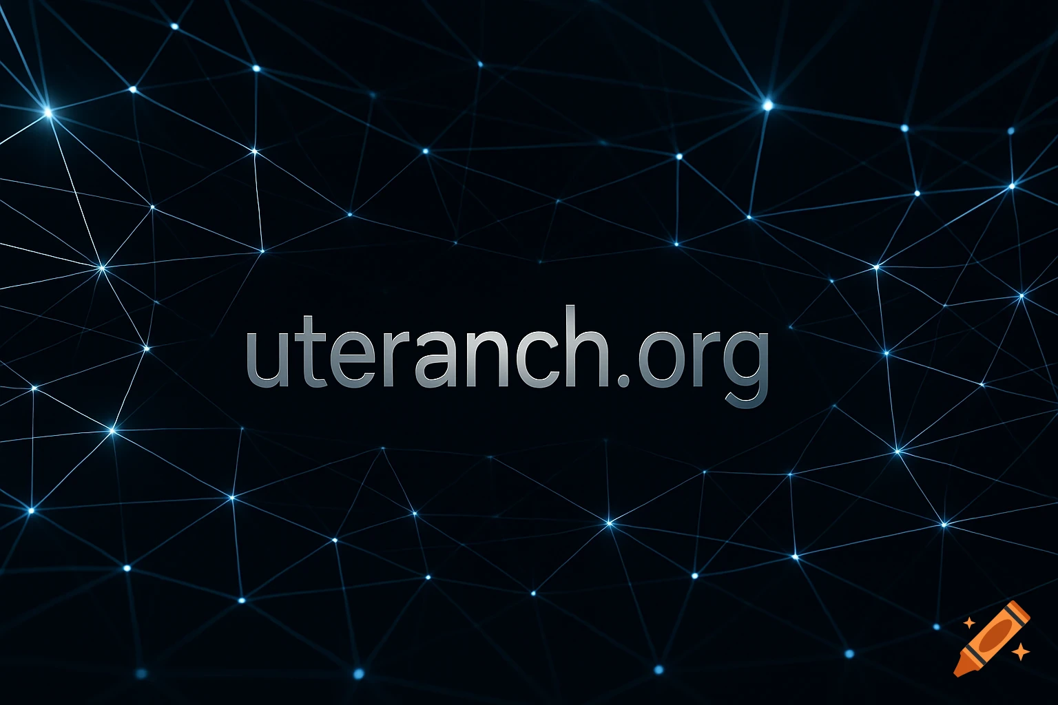Digital network of glowing blue lines on a dark background with 'uteranch.org' in silver text.