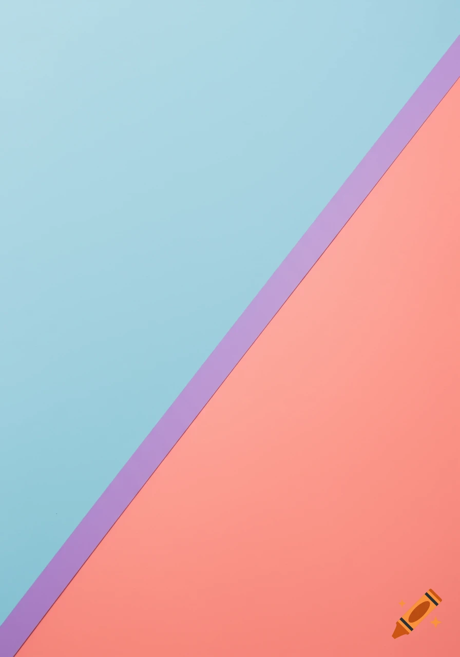 A diagonal split background with pastel blue on top-left, pastel peach on bottom-right, separated by a thin pastel purple line.