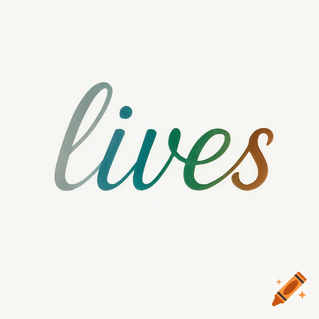 The word 'lives' in a colorful gradient script font on a plain white background.