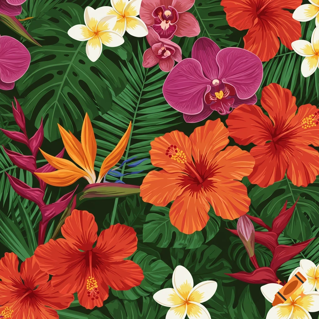 13 Tropical Plants With Red Flowers, image size:1024x1024