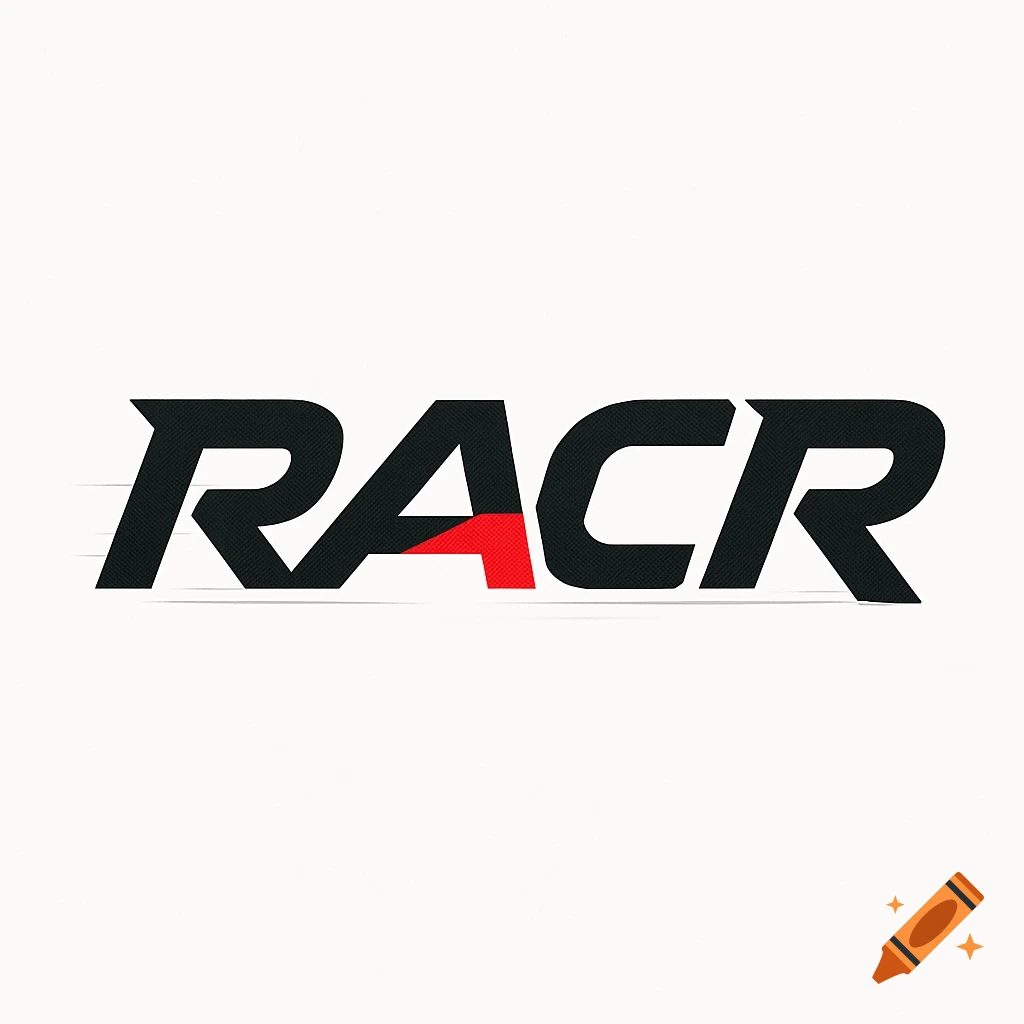 Black and red 'RACR' logo with a modern, angular font on a white background.