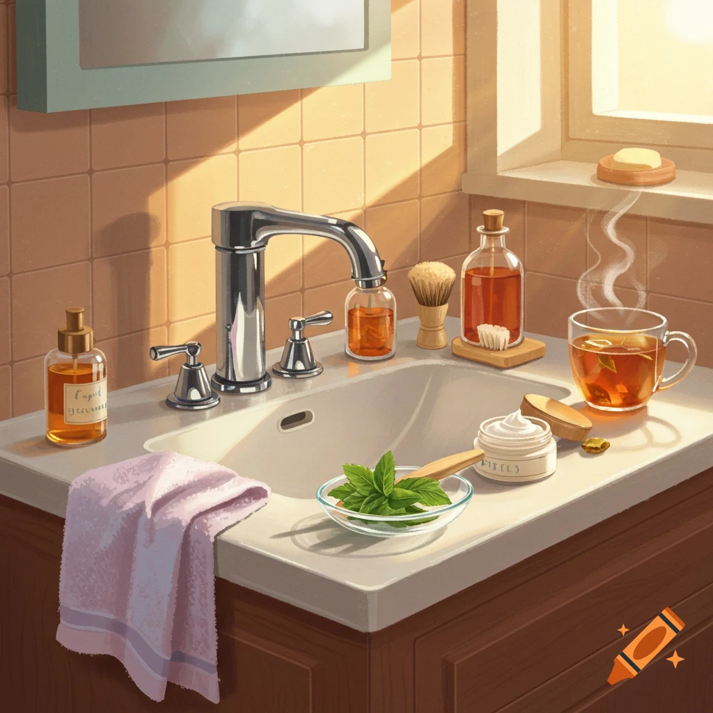 Kitchen Counter in Vector Cartoon Style created on Craiyon, image size:1024x1024