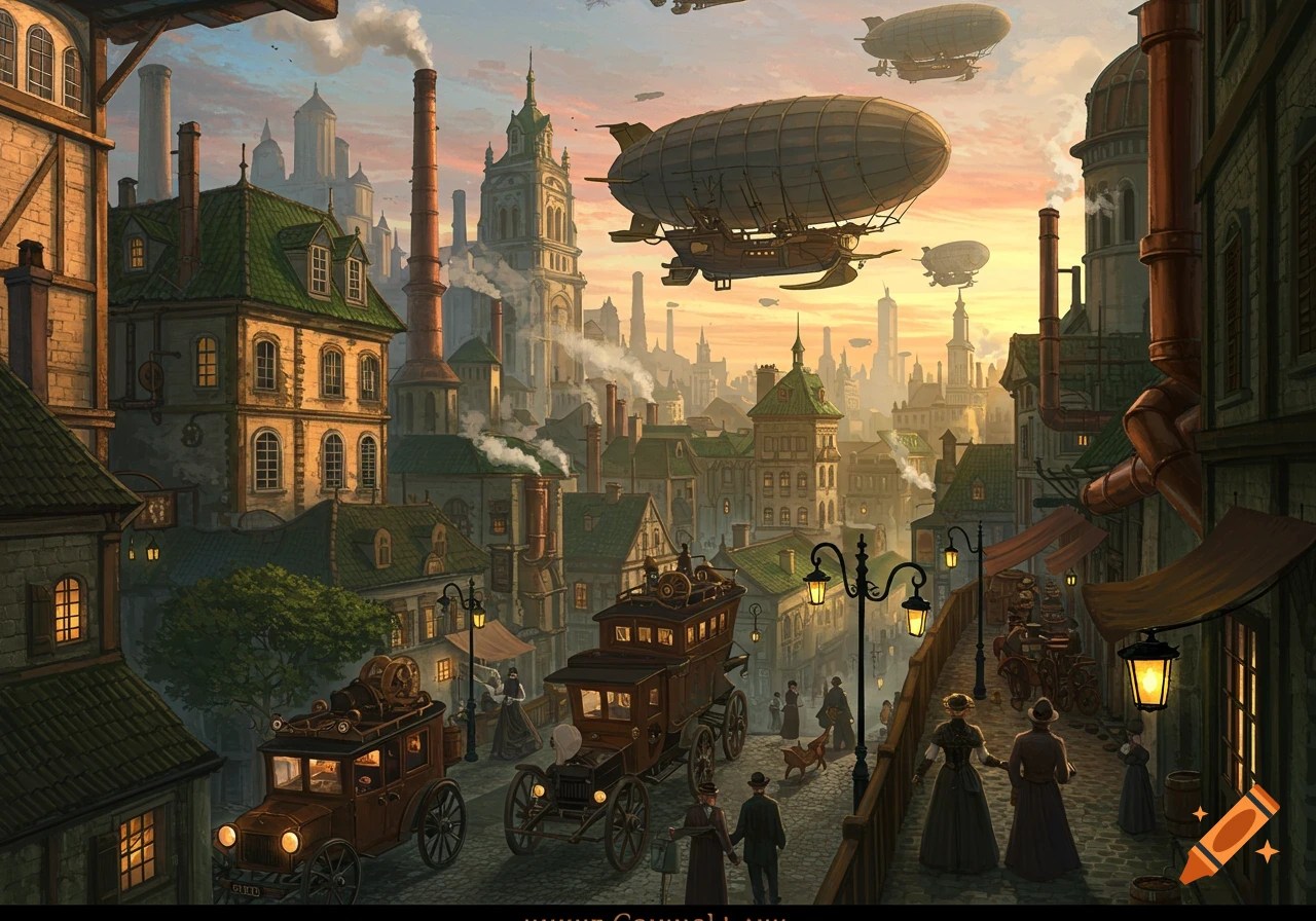 Venice Steampunk Desktop Wallpaper created on Craiyon, image size:1280x896