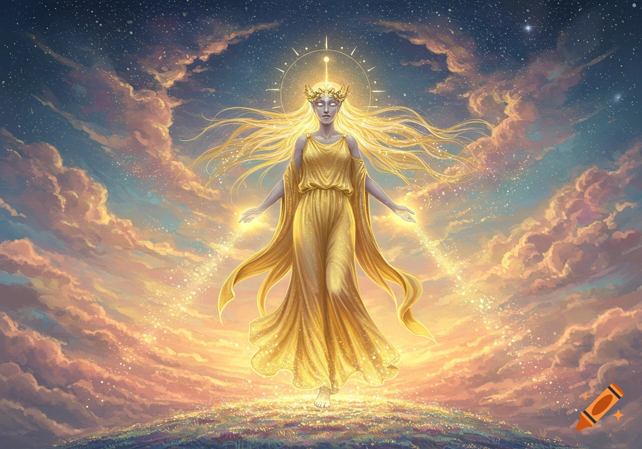Sun Goddess created on Craiyon, image size:1280x896