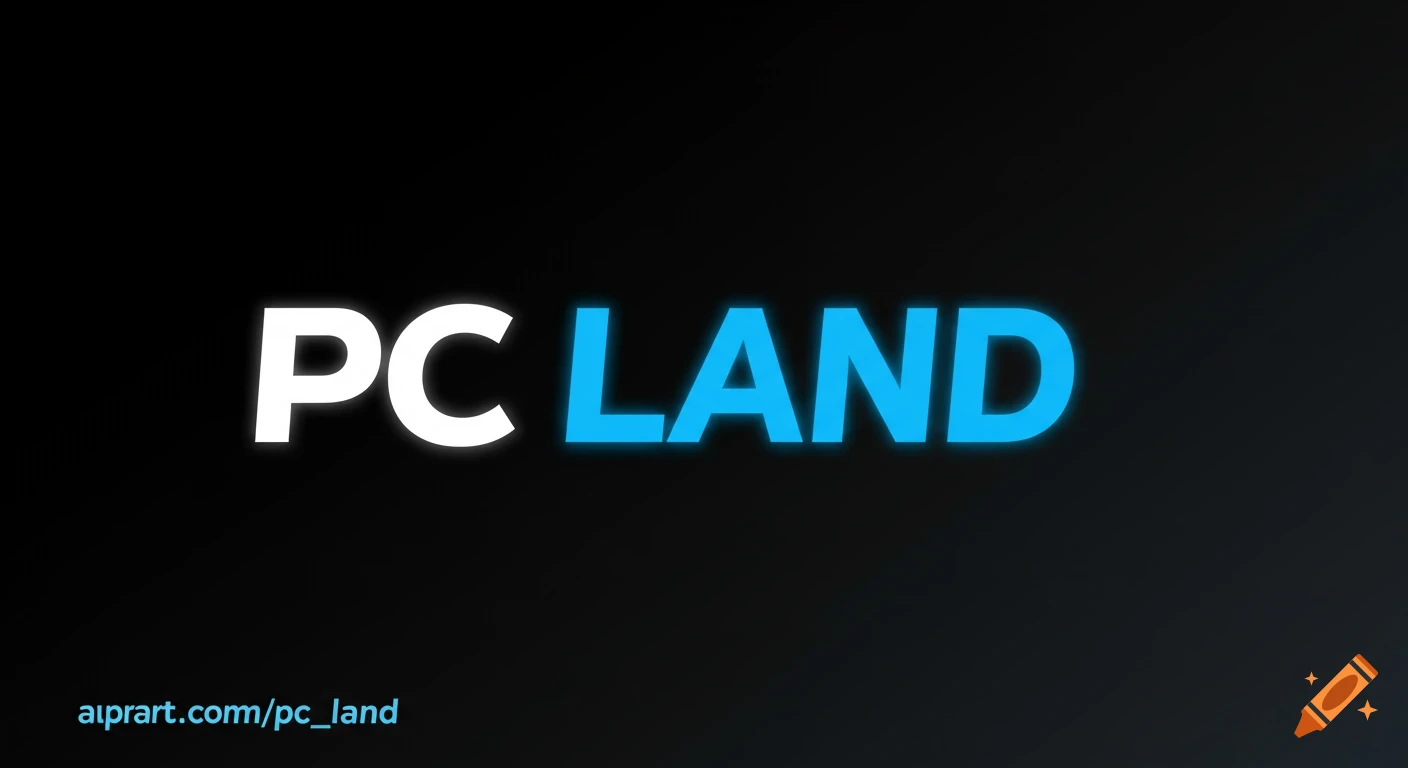 White text 'PC' and blue text 'LAND' against a dark gradient background, with a blue URL 'apirart.com/pc_land' in the bottom left.