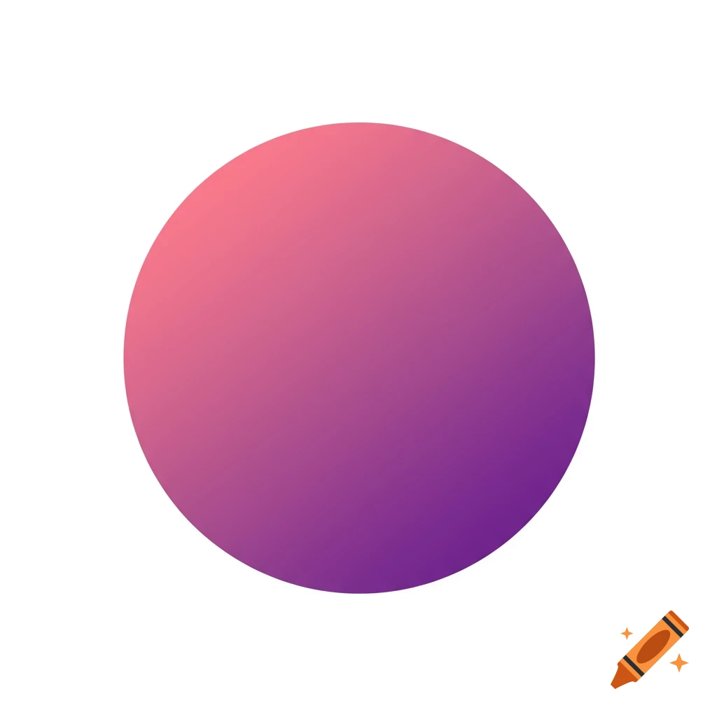 A pink and purple gradient circle on a white background.
