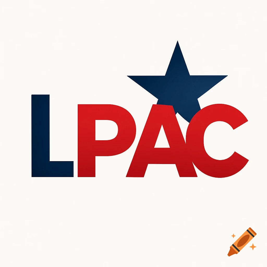A logo featuring the letters 'LPAC' in dark blue and red, with a dark blue star overlapping the 'AC' against a white background.