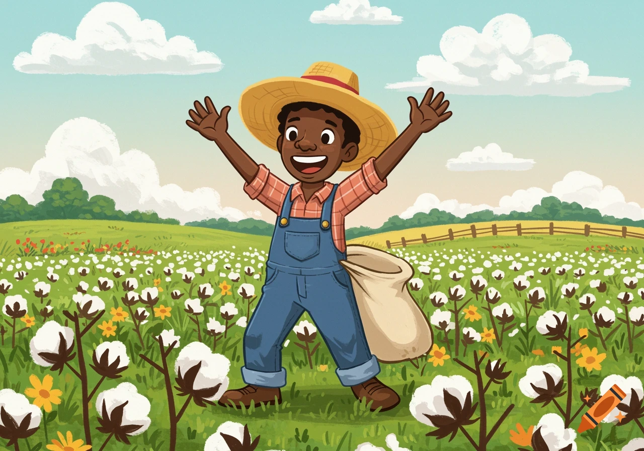 Black Man Picking Cotton created on Craiyon, image size:1280x896