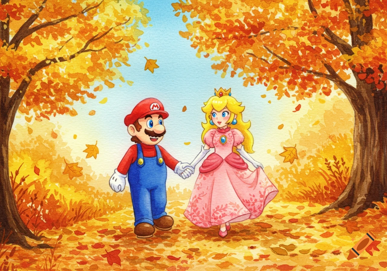 Mario and Peach Wedding created on Craiyon