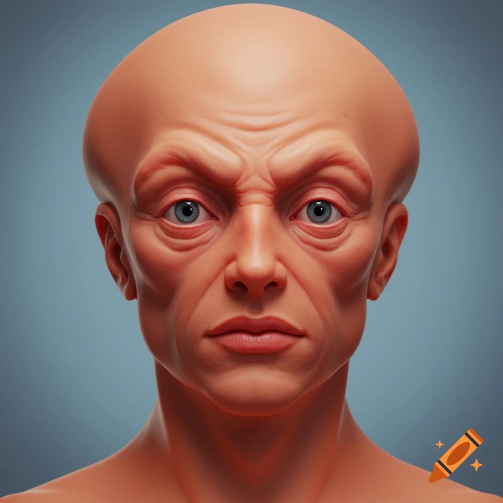 Very very very old bald asian man with a mustache on Craiyon