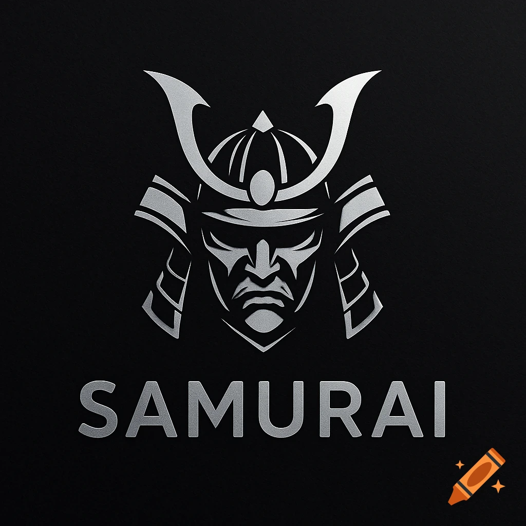 A silver stylized samurai helmet and mask logo over a black background, with the word 'SAMURAI' below it.
