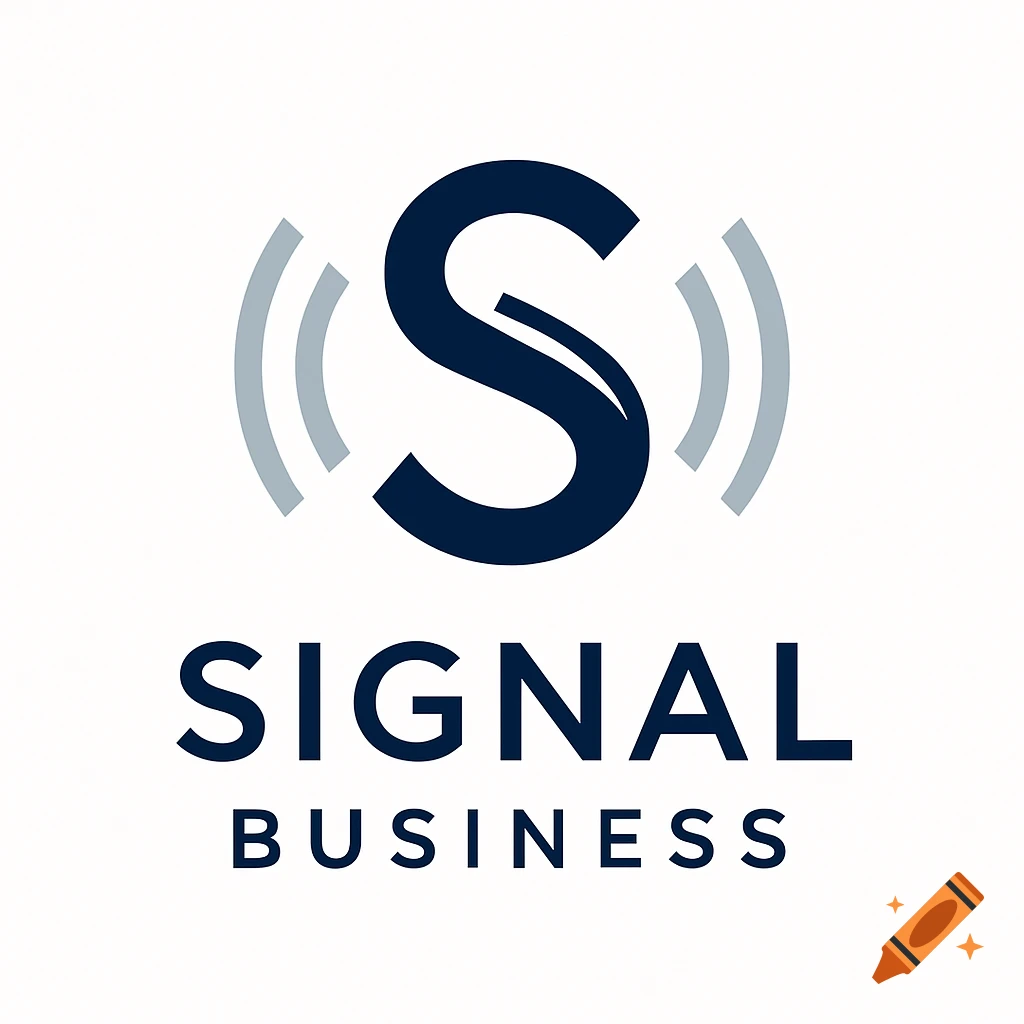 Dark blue 'S' logo with signal waves and the text 'Signal Business' on a white background.