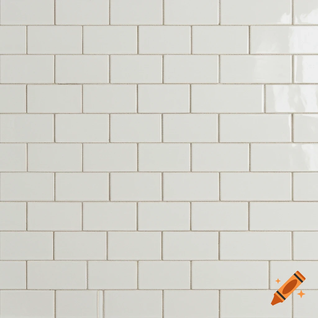 Close-up of a white subway tile wall with light grout lines.