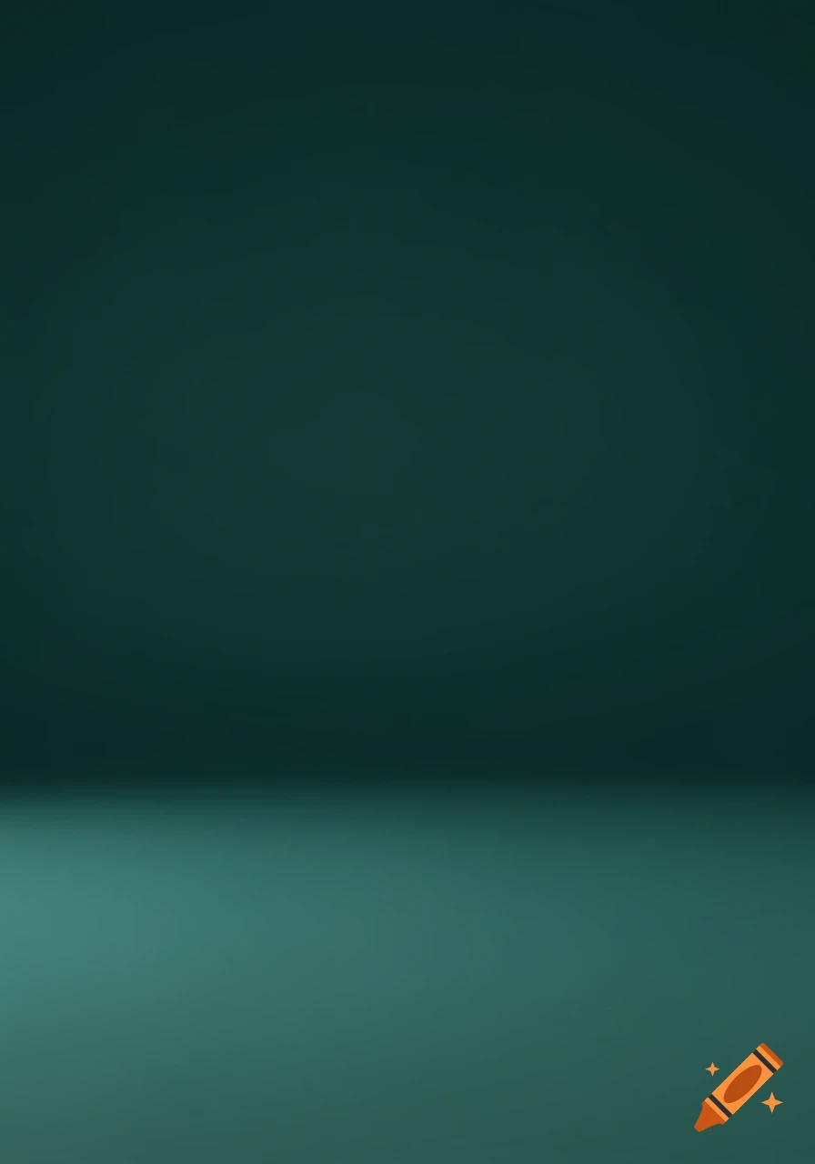 A plain, dark teal green background with a soft gradient.