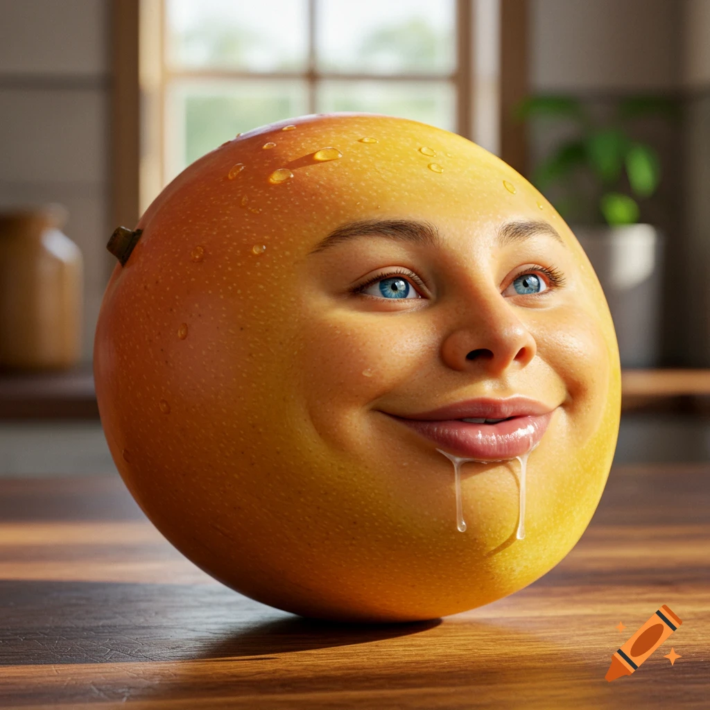 Detailed orange with a human-like face on Craiyon