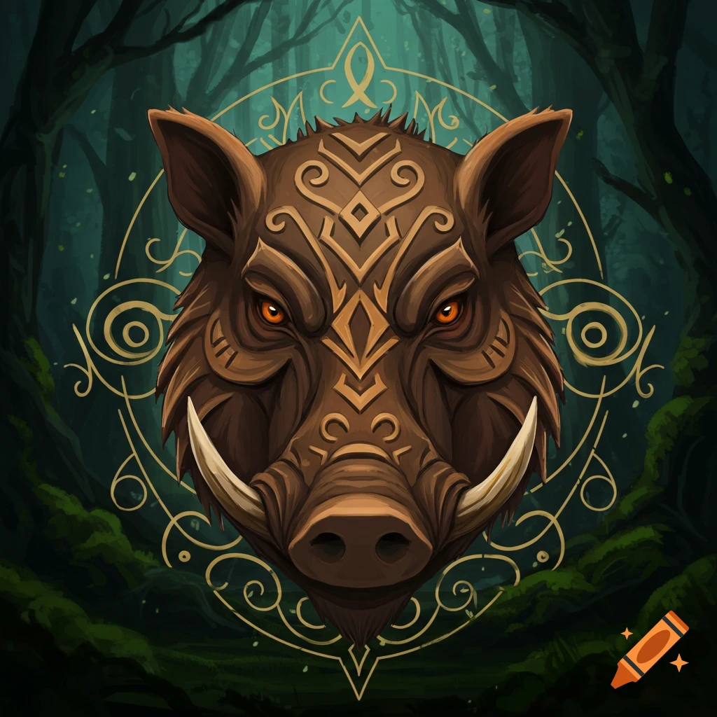 Boar Clan Emblem created on Craiyon, image size:1024x1024
