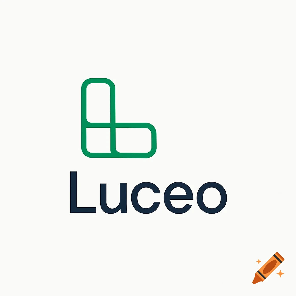 Green abstract interlocking 'L' logo above the word 'Luceo' in dark blue sans-serif text on a white background.