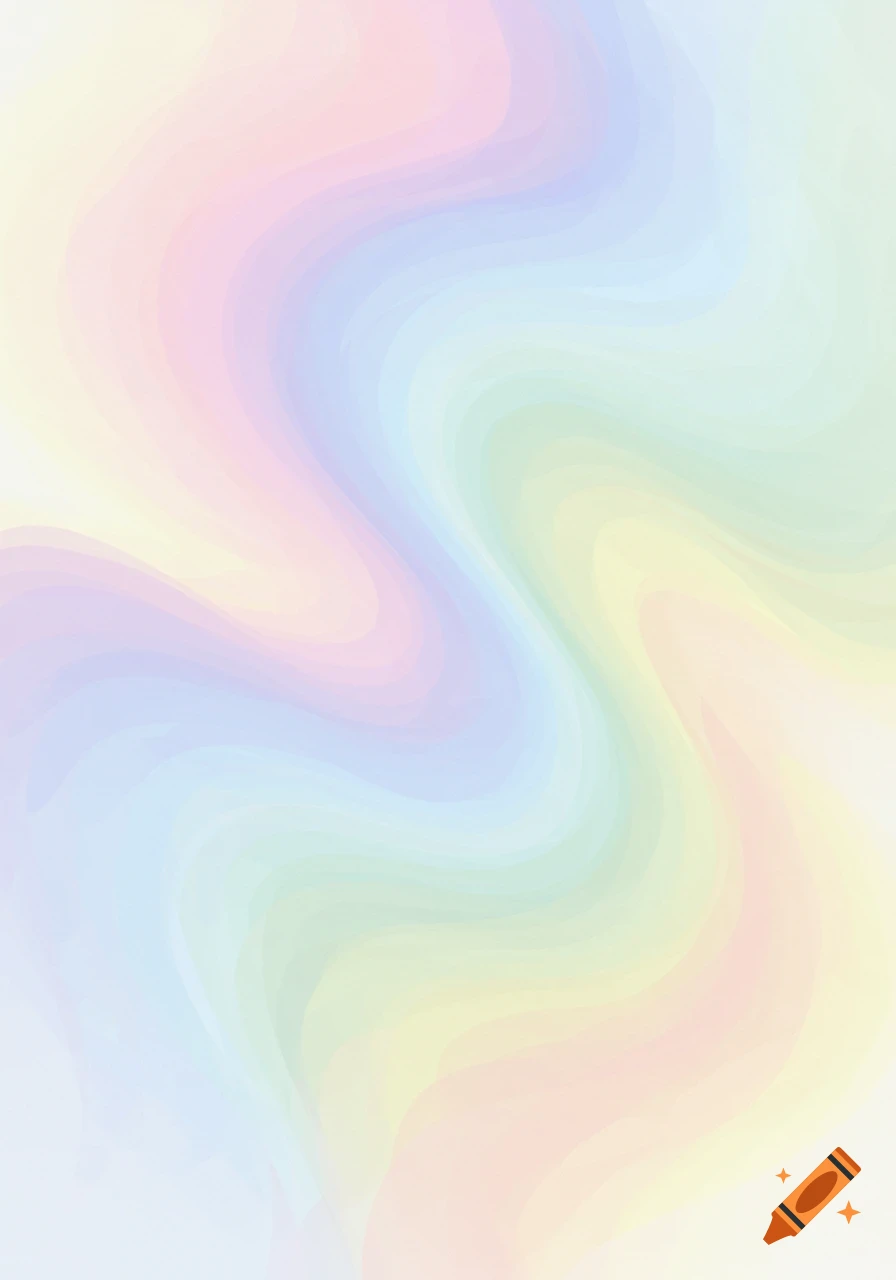 Abstract background with soft, swirling waves of pastel pink, blue, green, and yellow colors.