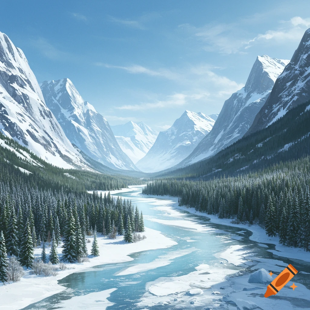 Snowy Shinnasho River and Mt. Fuji, Shizuoka | Atmoph Window, image size:1024x1024