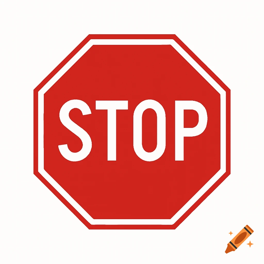 A red octagonal stop sign with a white border and the word STOP in bold white letters.