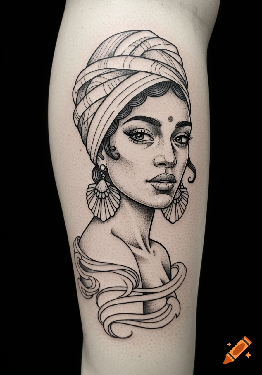 Hispanic Woman Tattoos created on Craiyon, image size:896x1280