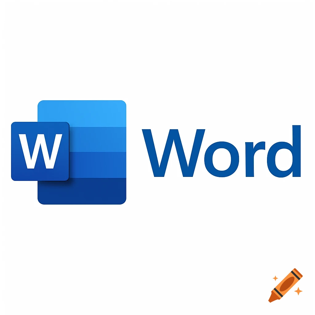 Modern Microsoft Word logo featuring a blue square 'W' icon and the word 'Word' in blue text.