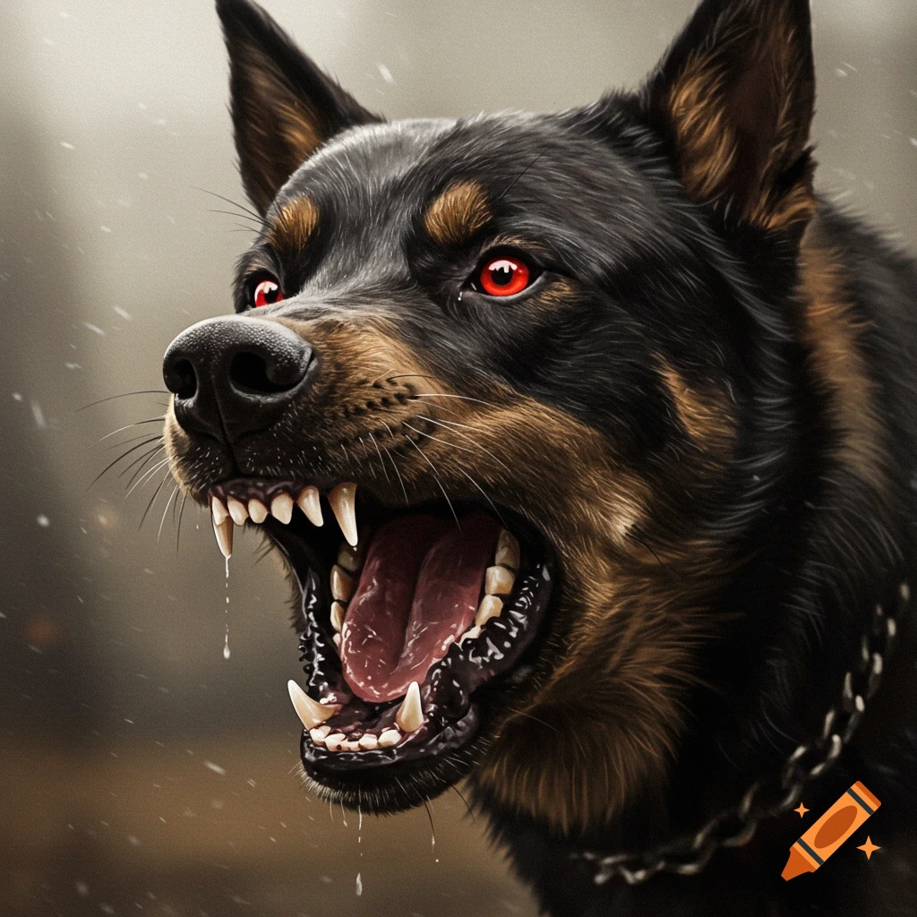 Angry Dog created on Craiyon, image size:1024x1024
