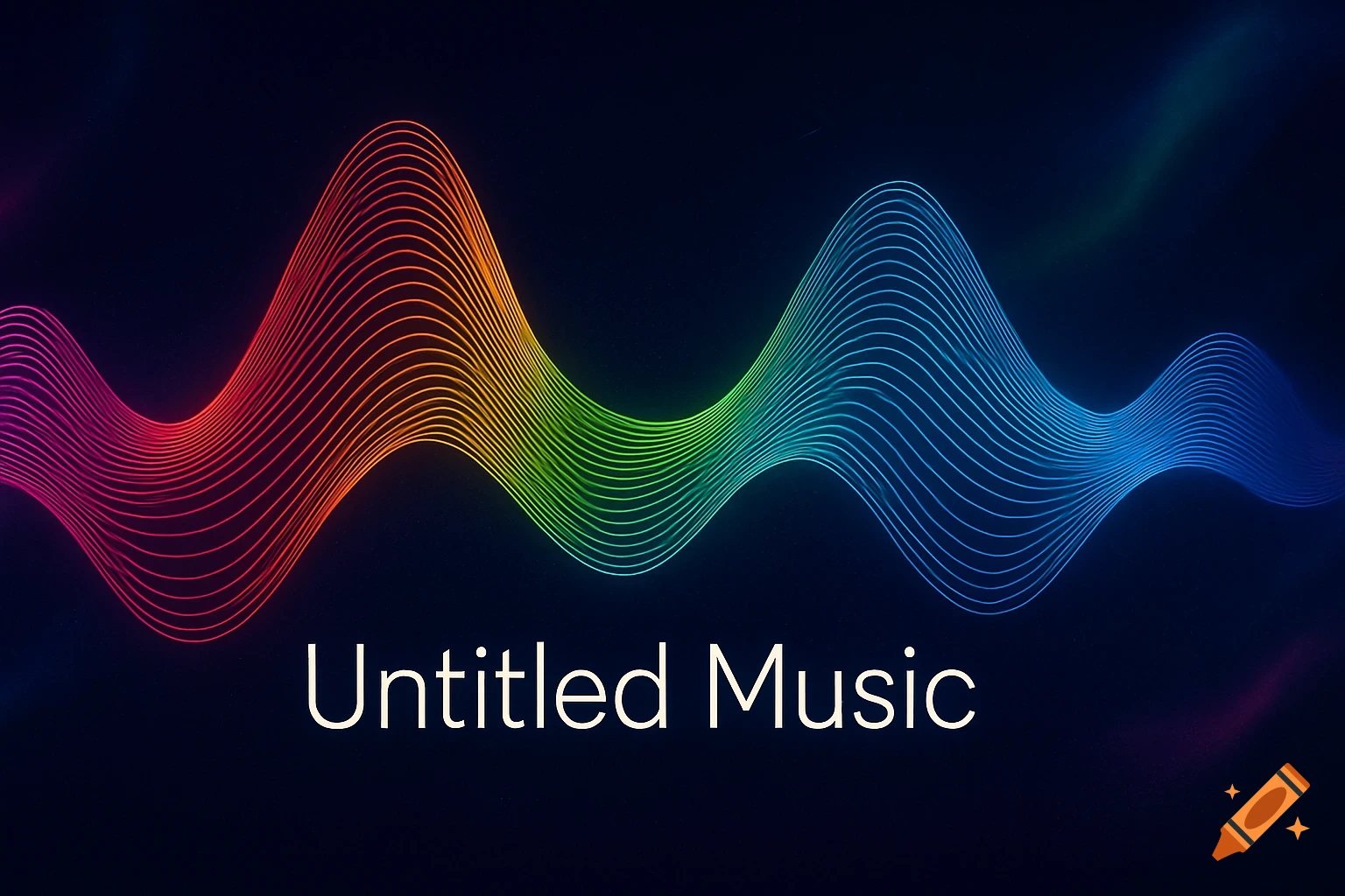 A colorful rainbow sound wave graphic on a dark background with the text 'Untitled Music'.