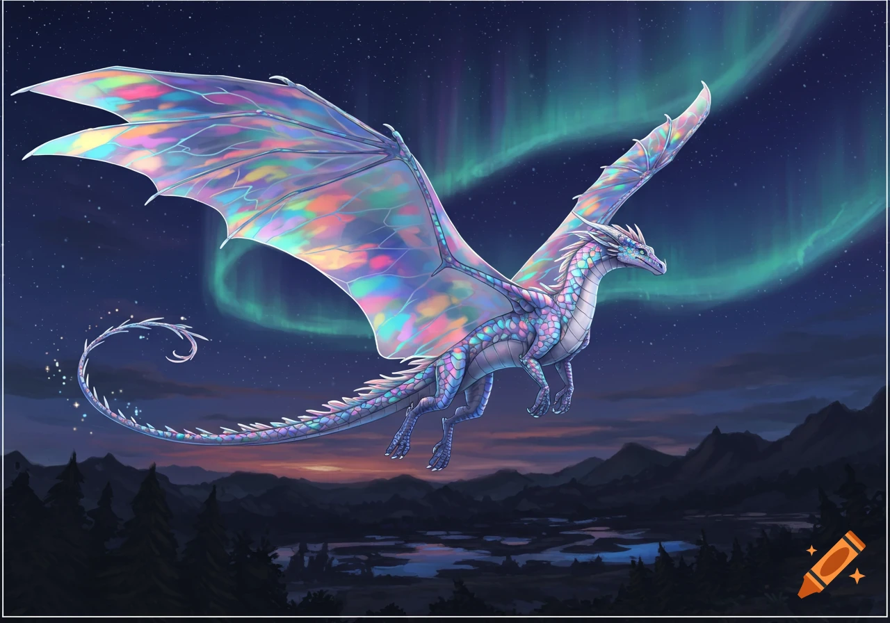 Opal Dragon created on Craiyon
