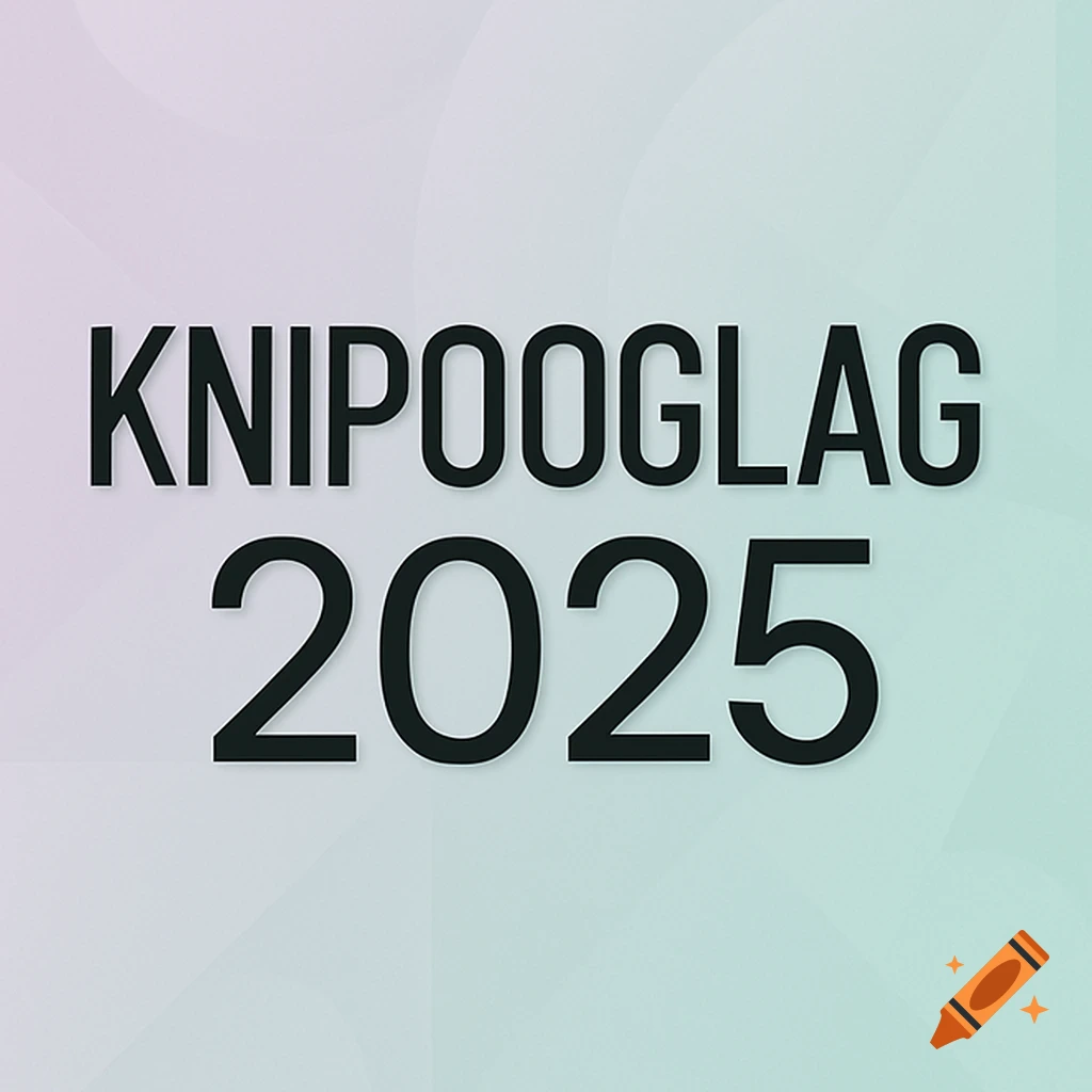 Black text "KNIPOOGSLAG 2025" on a light gradient background.