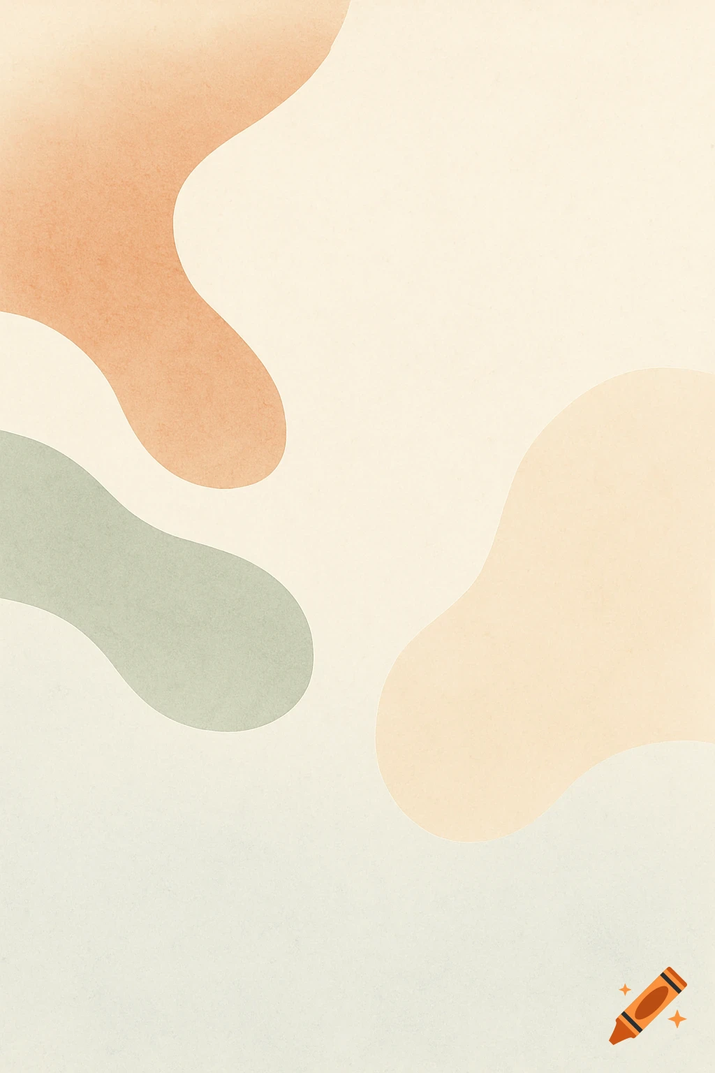 Abstract background with soft-edged organic shapes in muted orange, green, and pale yellow on a creamy textured surface.