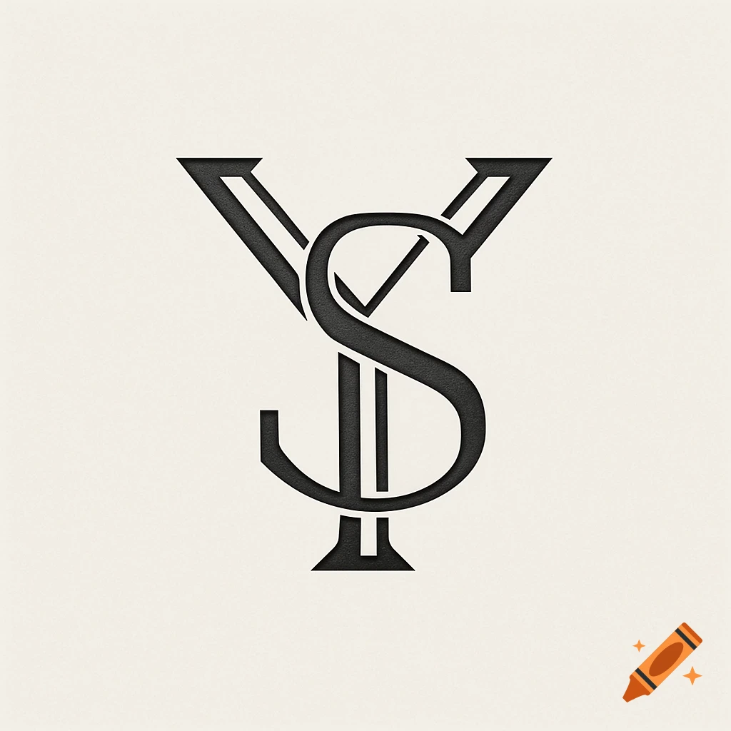 A minimalist black monogram logo of intertwined letters Y and S on a light background.