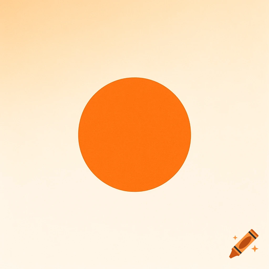 A minimalist app logo featuring a simple orange circle on a soft gradient background of light orange and peach.
