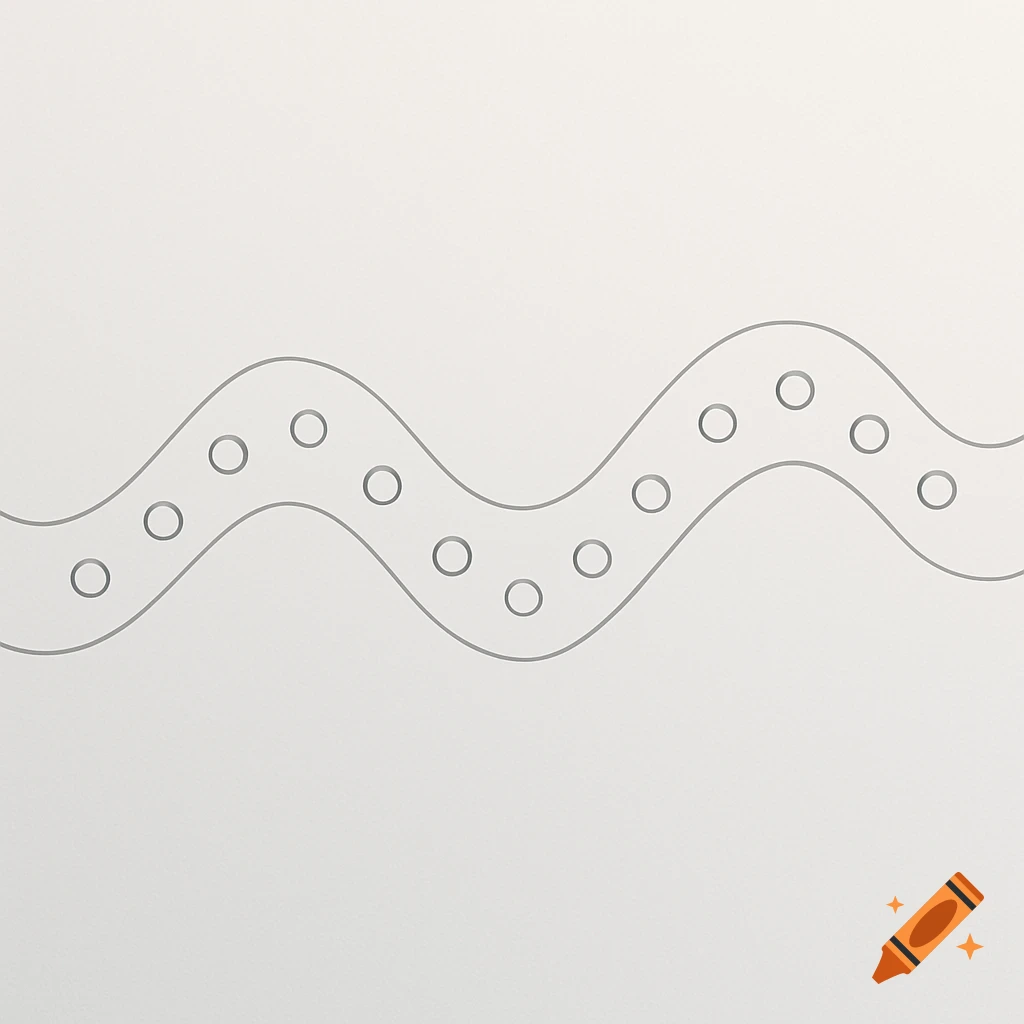 A gray wavy line with 15 small circles on a white background, suggesting a timeline.