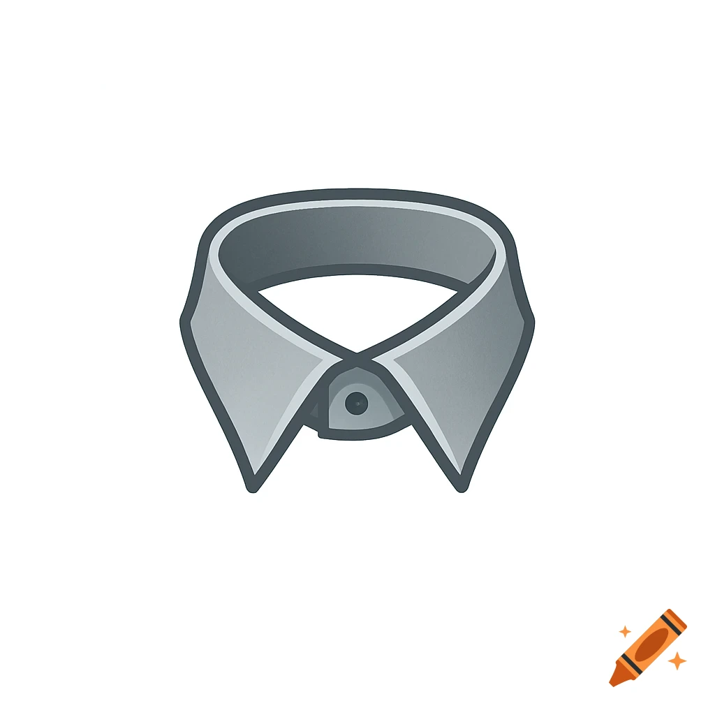 A simple gray shirt collar icon with a dark outline.