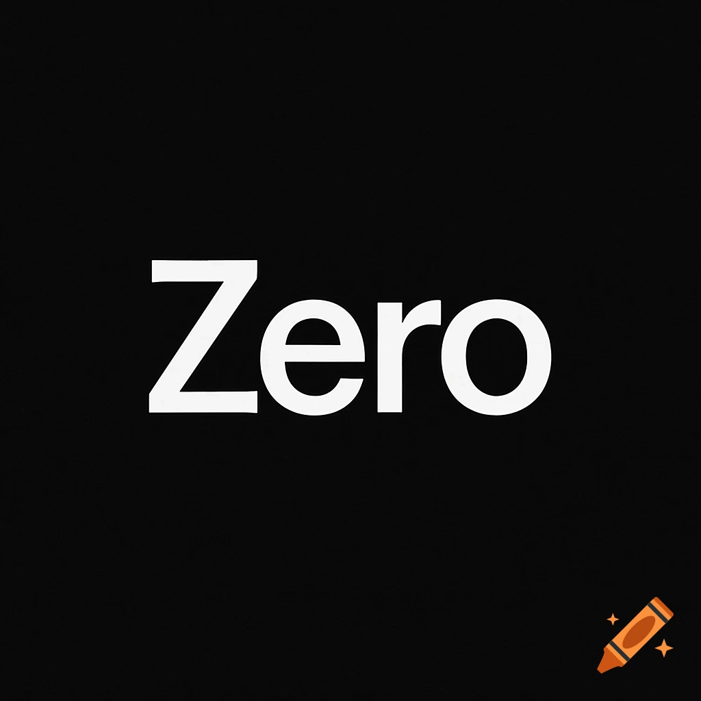 The word 'Zero' in white sans-serif font on a solid black background.