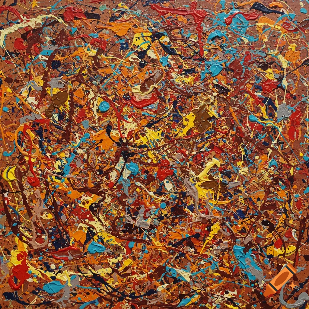 Convergence, Jackson Pollock 1952 on Craiyon, image size:1024x1024