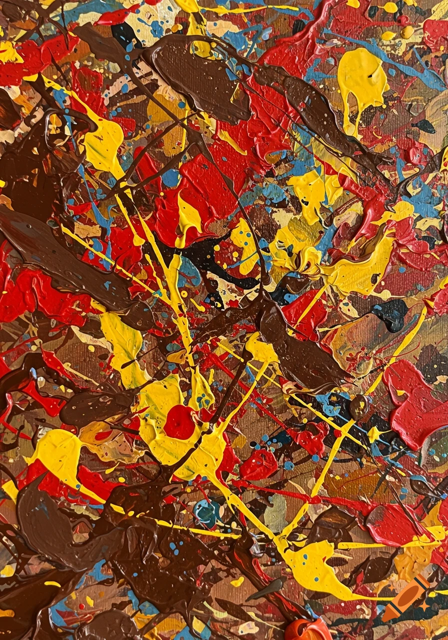 Convergence, Jackson Pollock 1952 on Craiyon, image size:896x1280