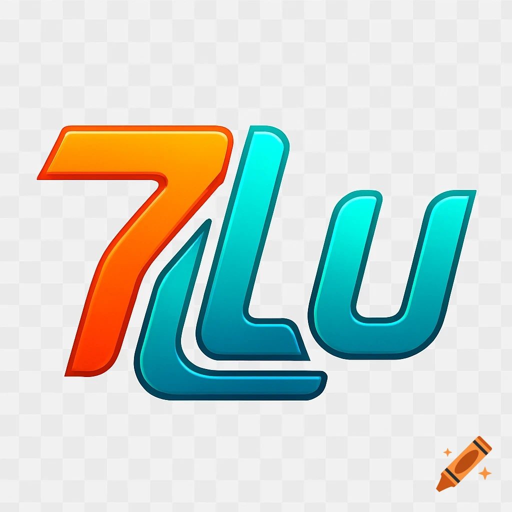 A sleek, modern logo featuring the text '7Lu' in a vibrant orange and turquoise gradient, with a transparent background.