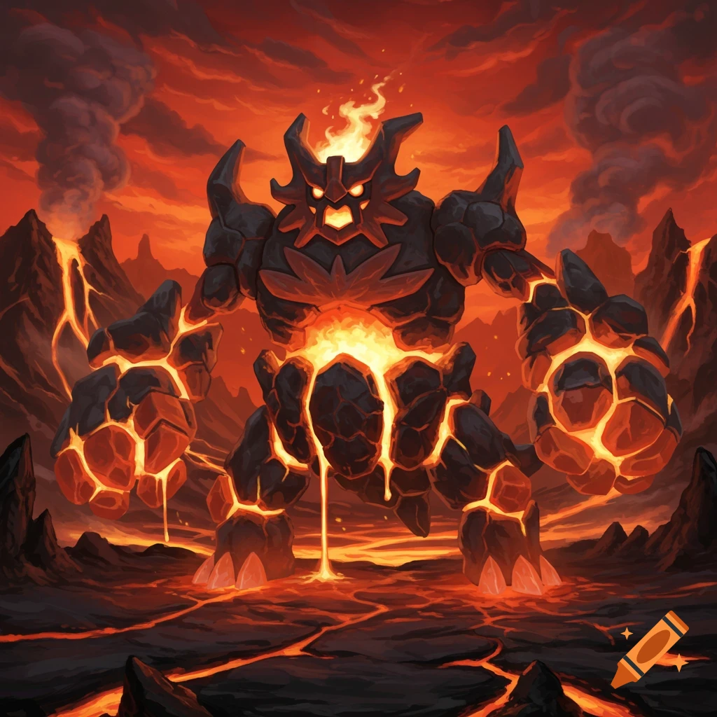 Image of a magma volcano elemental on Craiyon, image size:1024x1024