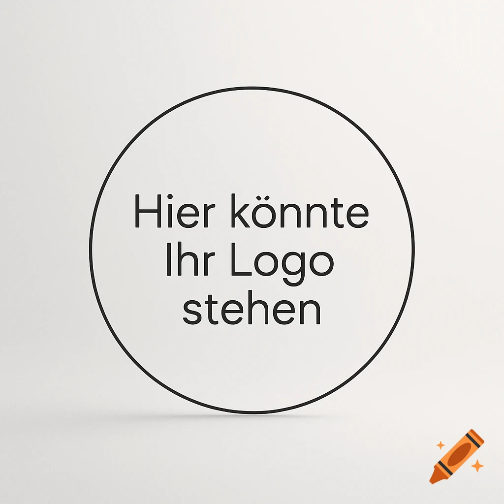 A black circular outline with the German text "Hier k nnte Ihr Logo stehen" on a white background, representing a logo placeholder.