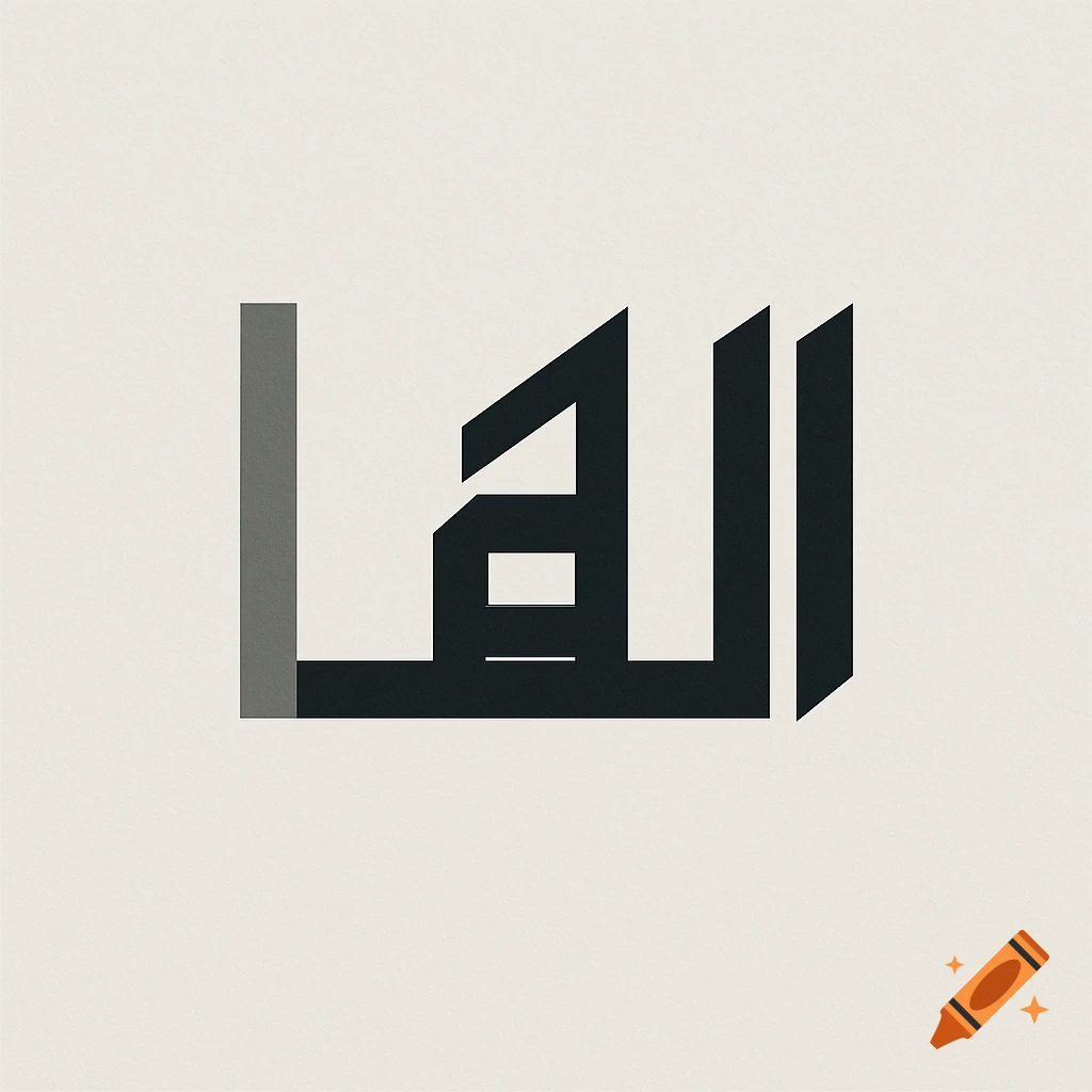 Minimalist geometric logo featuring Persian typography in gray and black on a light background.