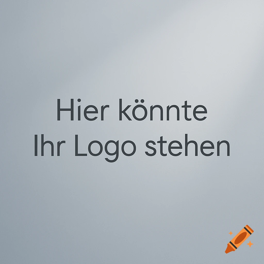 German text 'Hier könnte Ihr Logo stehen' (Your Logo Could Be Here) on a plain grey background.