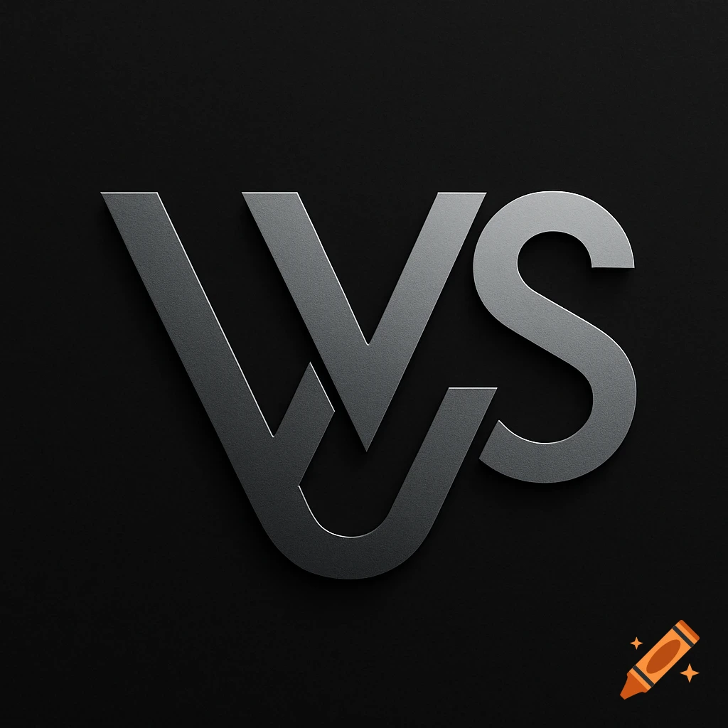 A metallic silver logo featuring the interwoven letters VVS against a dark background.