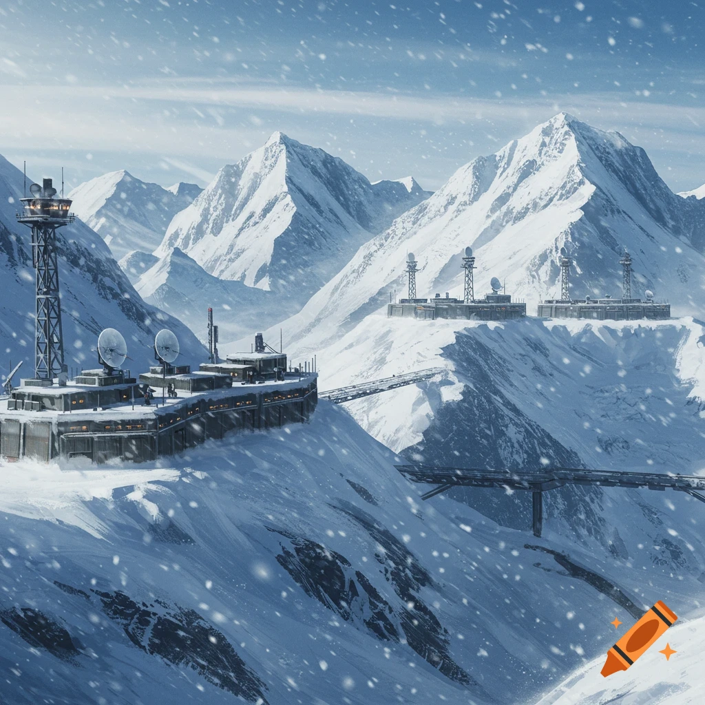 Vue De Montagne De Zugspitze Enneigée created on Craiyon, image size:1024x1024